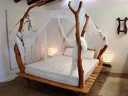 beautiful wooden bed