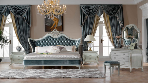 Luxury classic design wooden bed of bedroom furniture set 0402