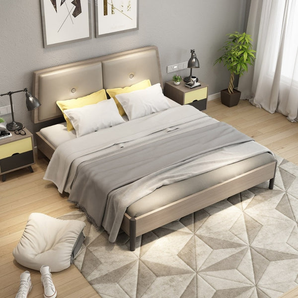 RAMA DYMASTY Nordic style bed modern design bed/ fashion king/queen size bedroom furniture/bed frame